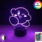 Милая фигурка Kirbys для видеоигр, аниме, установка игровой комнаты, кавайный подарок на день рождения для детей, для девочек, спальни, манга, RGB, 3D ночной Светильник