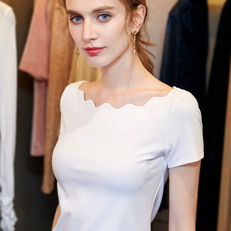 Тонкая футболка женская 2020 летняя Новинка с коротким рукавом нишевый дизайн