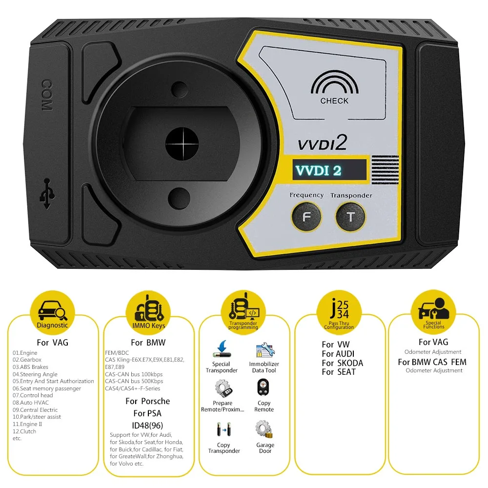 Оригинальный программатор ключей Xhorse V7.0.2 VVDI2 Commander полная версия для VAG/Audi/BMW/Porsche с