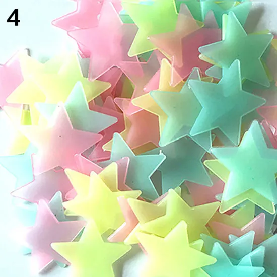 Abstract Stickers 3D Glow in the Dark Stars Ceiling Wall Stickers Cute Living Home 100/40Pcs Luminous Fluorescent Stickers  | Дом и сад