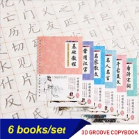 new reusable groove calligraphy copybook erasable pen learn hanzi adults art writing books 6pcssets 3d chinese characters