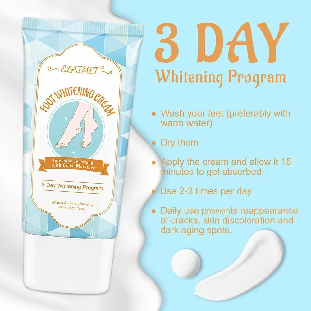 

New 60g Whitening Foot Cream Moisturizing Treatment Moisturizing Nourishing Relieves Unevenly Pigmented Foot Care Lotion