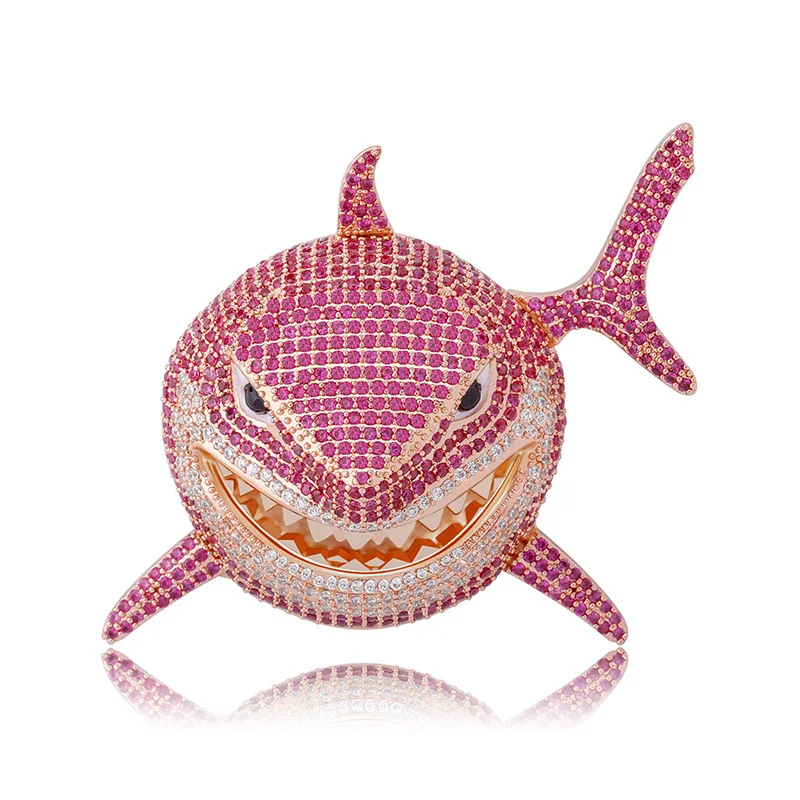 Большая 6IX9INE подвеска в форме акулы ледяной кубический цирконий кулон ожерелье