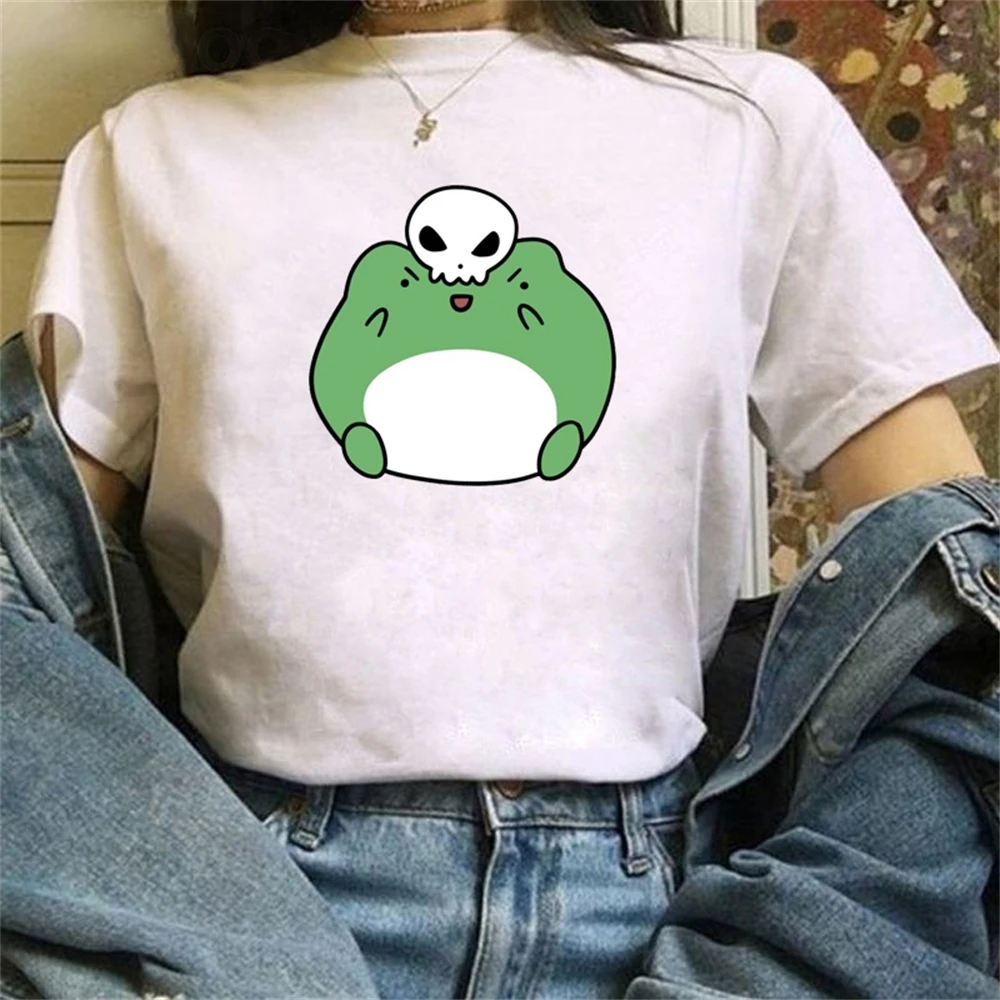 

2021 Summer T-shirt Woman Frog T shirt Harajuku Graphic Tee Top Aesthetic Clothes Vintage Fashion Shirt TX5121