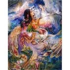 Алмазная живопись с фантазийным ангелом, картина 5D сделай сам с ангелом, полный квадрат, круглый камень, вышивка стразы, мозаика для украшения стен