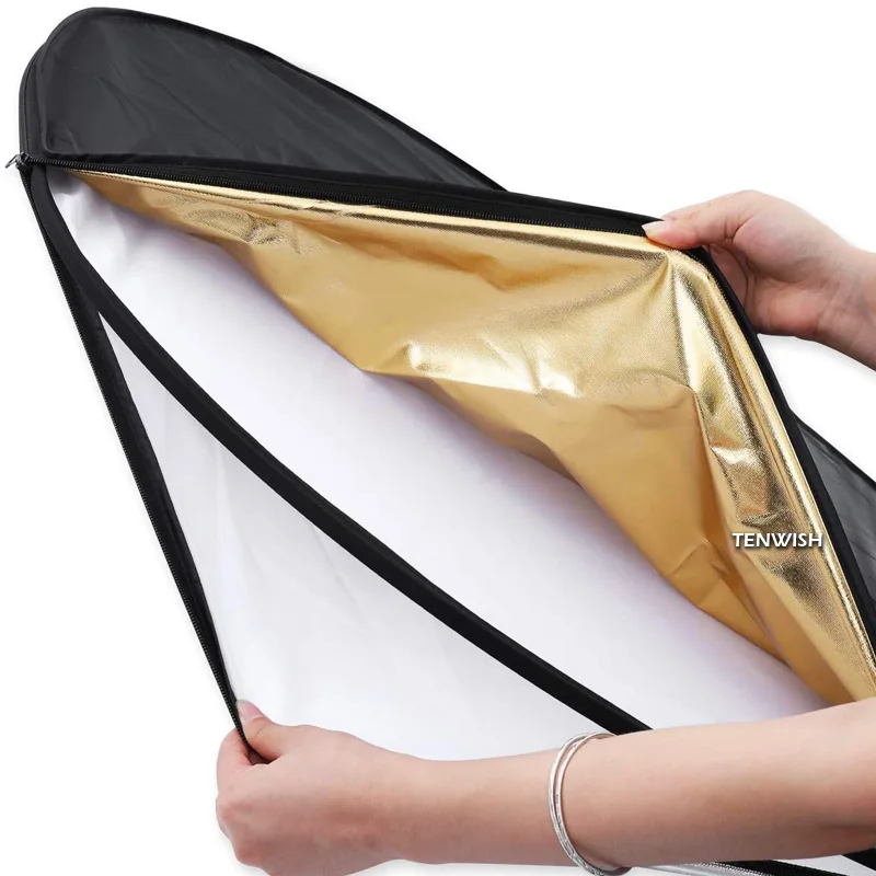 TENWISH 24inches/60cm 5in1 Circular Reflector Collapsible Compact Multi Disc Studio Lighting Modifier for Product Portrait Shots |