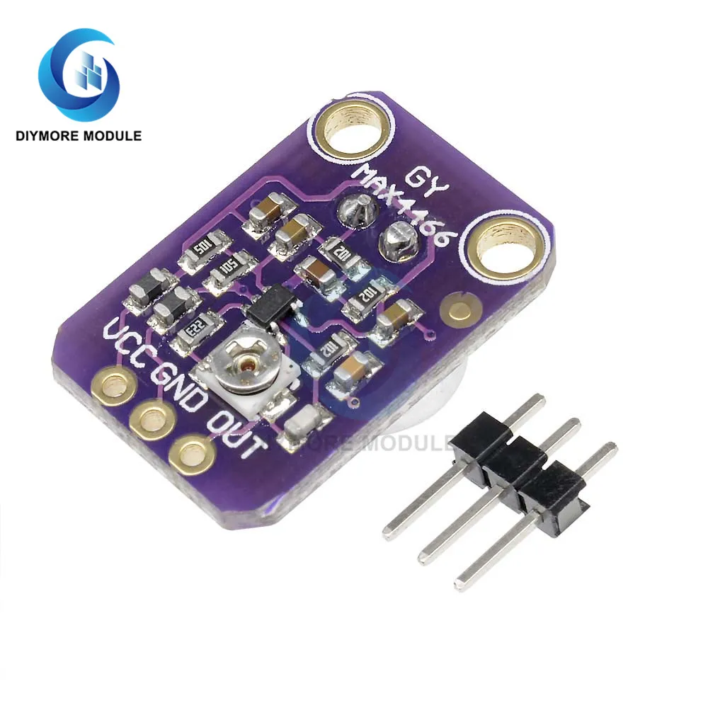 MAX4466 Microphone Amplifier Module Adjustable Gain OUT GND VCC DC 2.4-5V Premicrophone Amplifiers For Arduino | Электронные