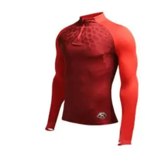 red S Xiaomi mijia мужской спортивный тренировочный костюм для фитнеса, бега с длинными рукавами, одежда для мужчин, фитнес-колготки, удобный тонкий пошив - Цвет: red S