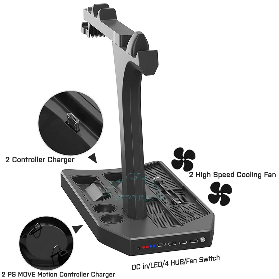 Подставка для контроллера PS 4 SLIM PRO витрина PSVR системы охлаждения PS4 с зарядным