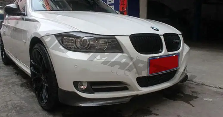 

Real Carbon fiber front bumper lip front end chin aprons front bumper splitters for BMW 3 series E90 LCI