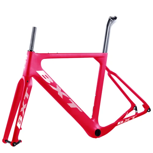 BXT red Новинка BXT карбоновая гравия рама для велосипеда aero Road или MTB рама 142x12 мм дисковый тормоз Велокросс карбоновая рама для велосипеда - Цвет: BXT red