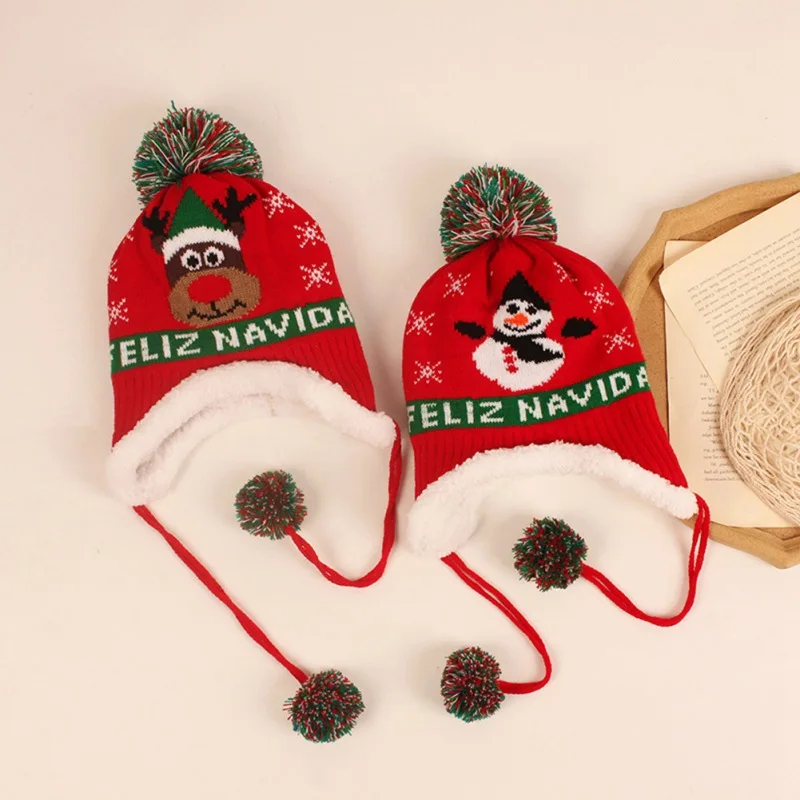 

Осенне-весенняя мягкая шапка, головной убор, Женская рождественская Милая шапка, осенняя весенняя шапка для ребенка