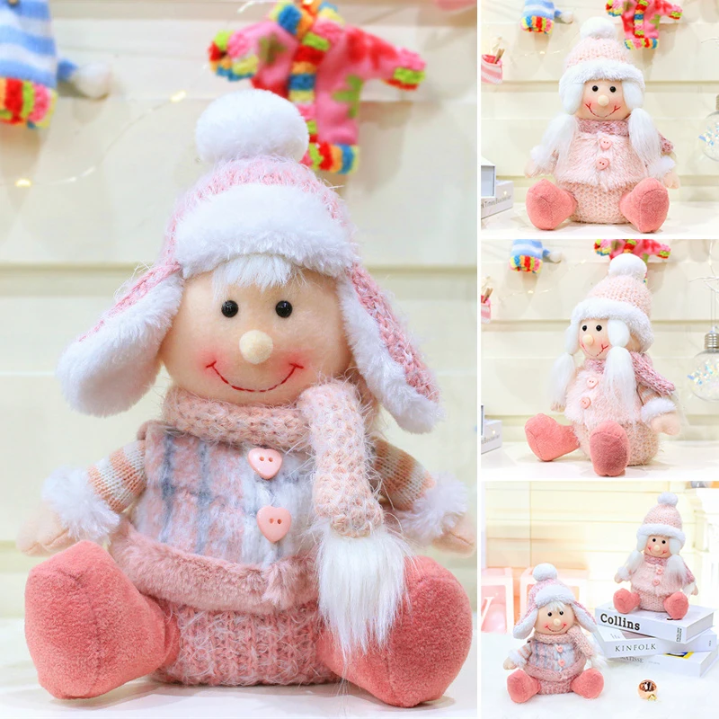 

Christmas Kids Plush Toy Super Soft Stuffed Girl Boy Shape Pink Doll Charm Cute Kid Gift New Year Halloween Home Decor TRYC889