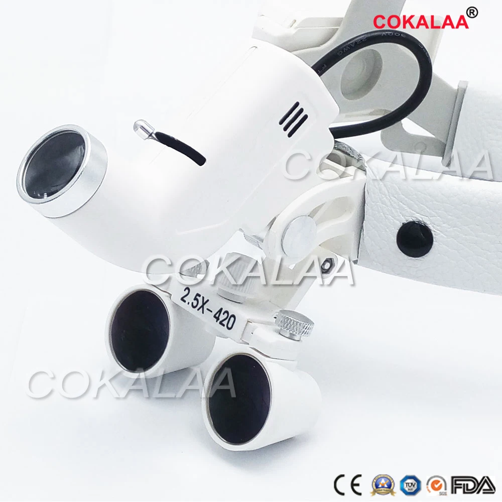 

2.5 X Illuminated Helmet Dental Loupes with Adjustable LED Dental Magnifying Glasses with HD light for Medical Surgery Operation