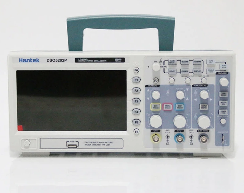 Цифровой осциллограф Hantek DSO5202P портативная полоса пропускания 200 МГц 2 канала ПК USB