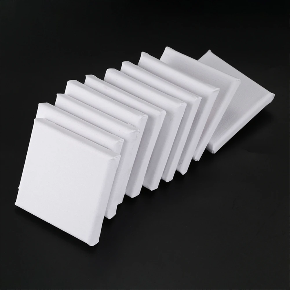 

1pcs New Wood Painting Frame Cotton White 10x10cm DIY Canvas Painting Supplies Stretched Canvas Frame for Newer Drawing Painting