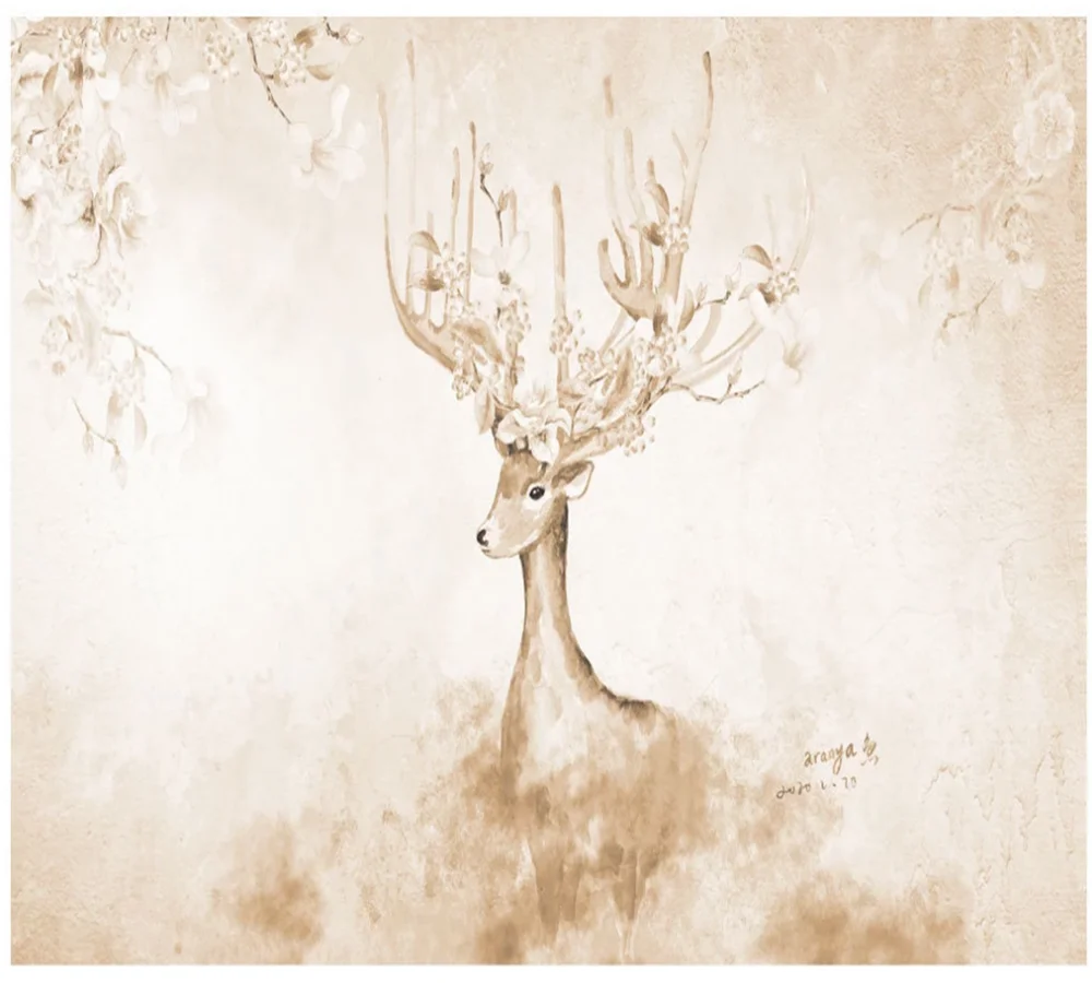 Пользовательские обои 3d фото для детской комнаты ручная роспись акварель Лось