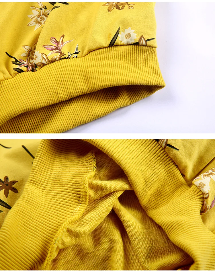 Комплект одежды для девочек осенне-зимняя Корейская одежда с цветочным принтом