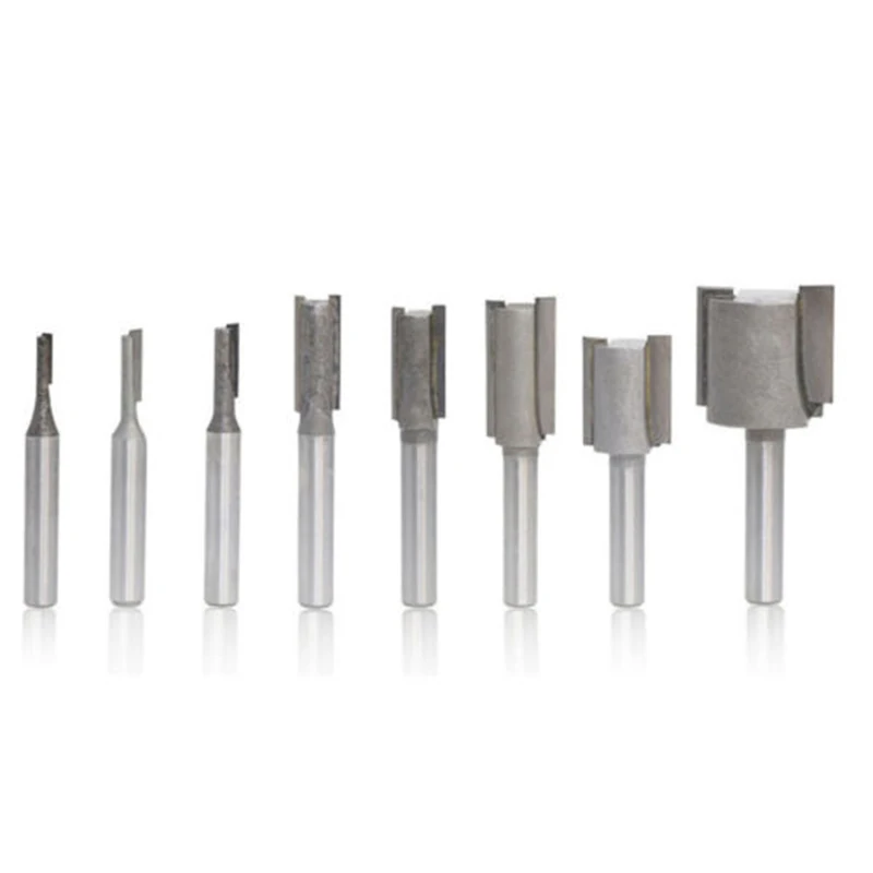 

8pcs Router Bit Cutting Straight Flute Carbide Tipped Cutter Tool Auxiliary Tools