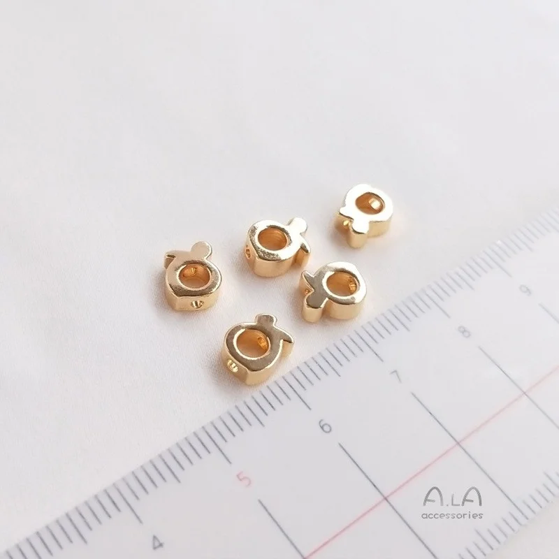 10 шт./партия 14K перфорированные рыбный орнамент аксессуары с принтом маленькие