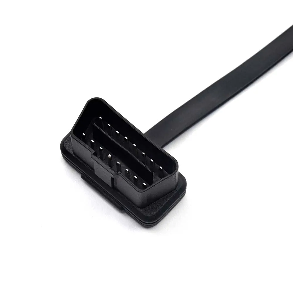 Плоский тонкий интерфейс OBD с переключателем OBDII 2 16pin Штекерный разъем ELM327