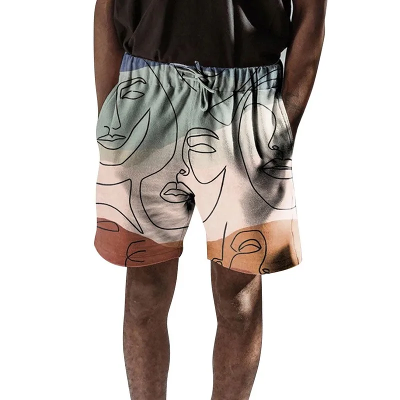 

2021 New Men's Bermuda Shorts Loose Straight Floral Summer Hawaiian Casual Short Pants Male Brand Oversized 4XL