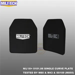 MILITECH SAPI  10x12 пуленепробиваемая пластина NIJ 3 + III +  NIJ 0101,07 RF2 глинозем и ПЭ отдельная баллистическая панель AK47  SS109  M80