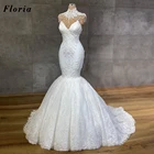 Свадебные платья с бисером, кружевное свадебное платье с аппликацией русалки, женское платье, свадебное платье невесты 2021