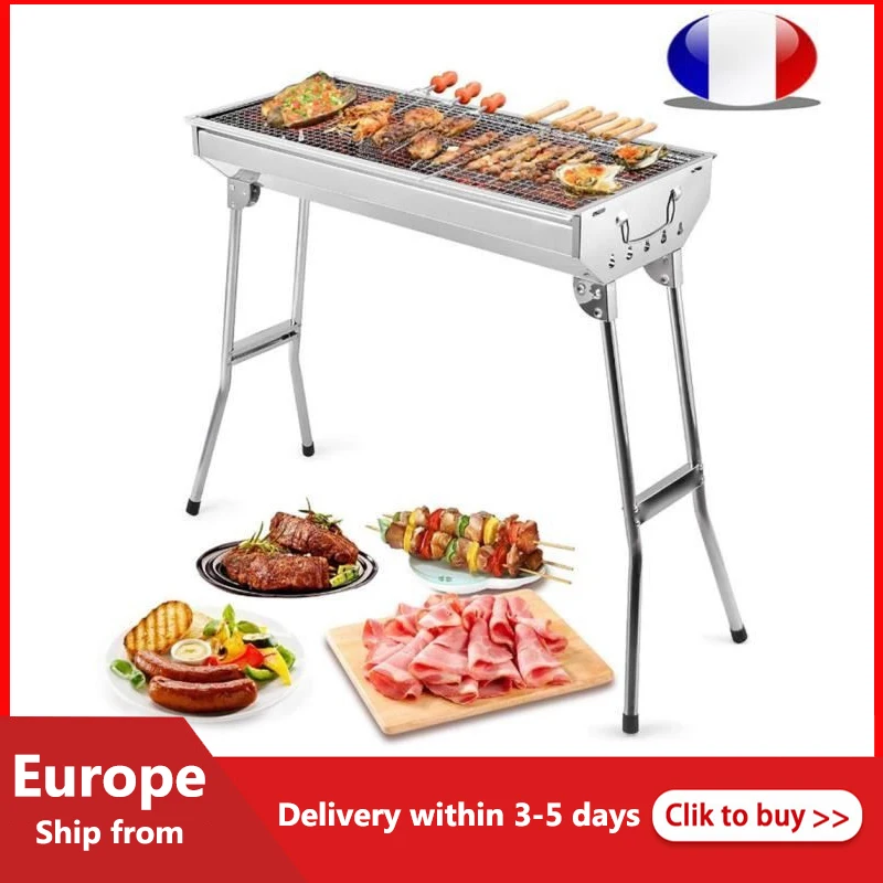 

Складной гриль для барбекю из нержавеющей стали, 73x33,5x70 см