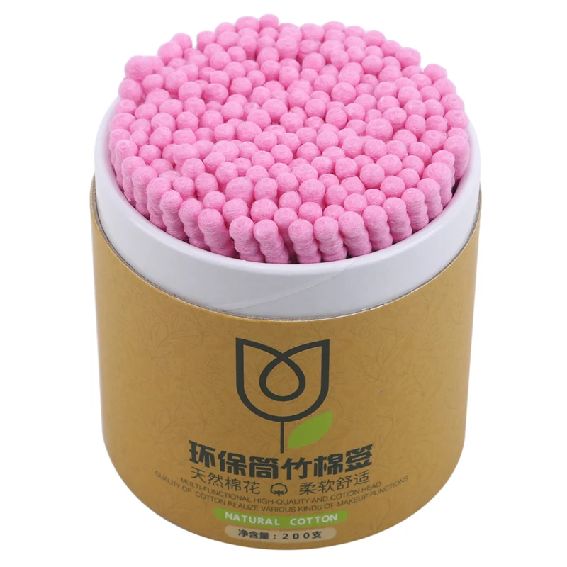 200 шт./корт. Одноразовые двухсторонние бамбуковые палочки мягкие тампоны для