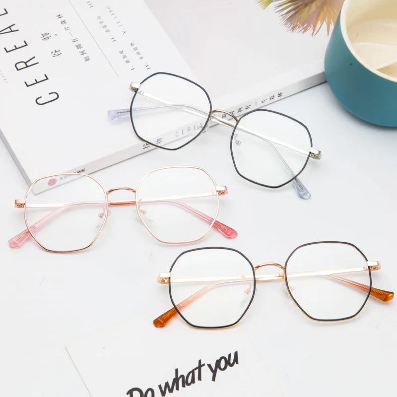 

Fashion Student Retro Literary Glasses Frame Flat Mirror Myopia Glasses Frame for Men and Women