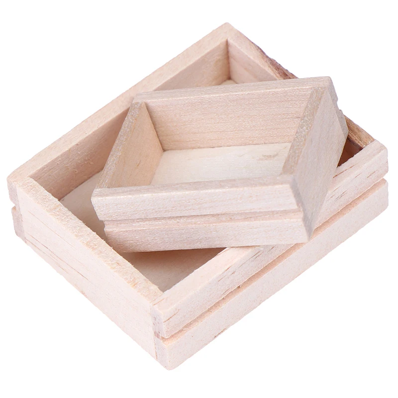 

1 Pcs Doll House Miniature Accessories Mini Simulation Furniture Model Wooden Box Toys For Doll House Decoration