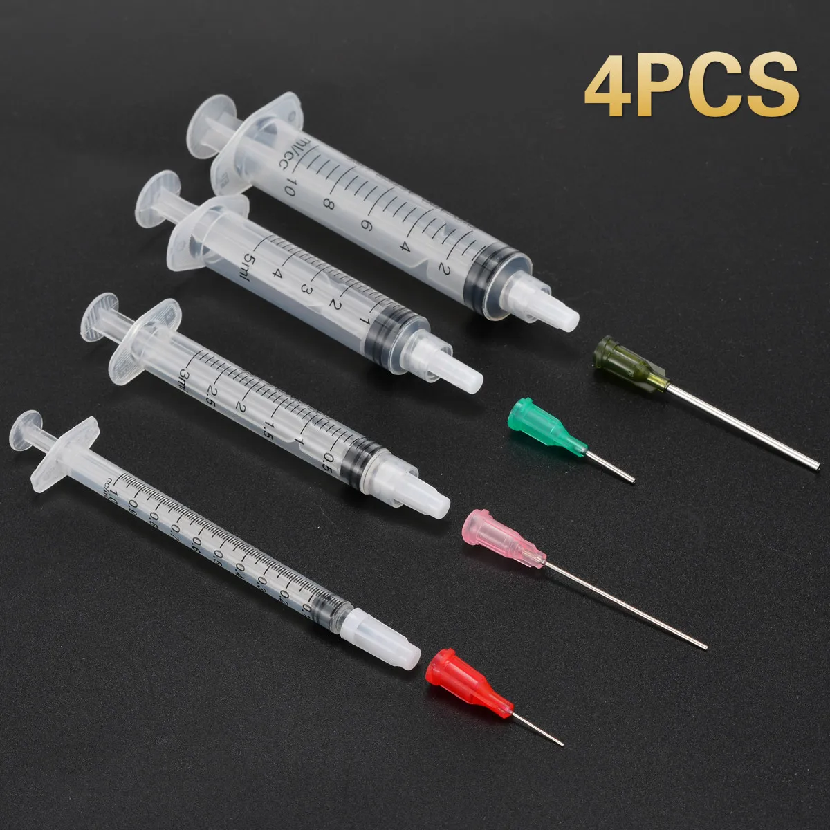 

12pcs/set 1ml 3ml 5ml 10ml Syringes with 4pcs 14G-25G Blunt Tip Needles and Caps For Industrial Dispensing Syringe