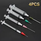 4 шт.компл. 1 мл 3 мл 5 мл 10 мл шприцы с 4 шт. 14 г-25 г тупыми фотоблестками и крышками для шприца
