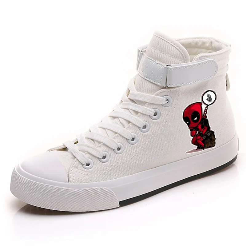 Marvel Comic Deadpool Venom Человек-паук высокие холщовые мужские кроссовки с вельветовыми шнурками модные кроссовки A193291