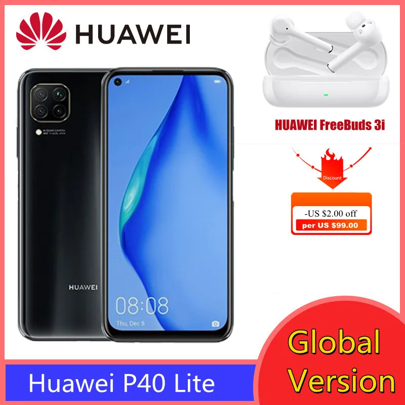 Huawei P40 Lite глобальная версия смартфон 6 ГБ 128 Kirin 810 Octa Core 48MP AI камеры 4 &quotFHD экран и