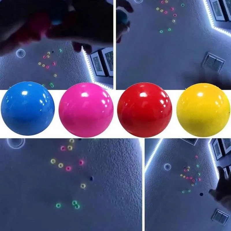 

Sticky Stress Ball Soft Squeeze Toys Glow In The Dark Decompression Ball Elastic Bouncing Ball Toy For Kids Gifts Random Colors
