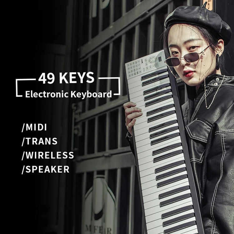 Электрическая midi-клавиатура на батарейках или с питанием от usb пианино 49 клавиш