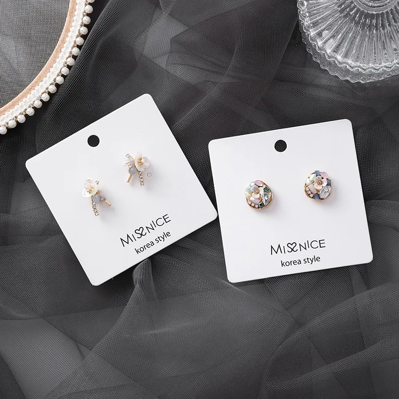 Японские корейские новые винтажные цветные акриловые серьги гвоздики с цветком