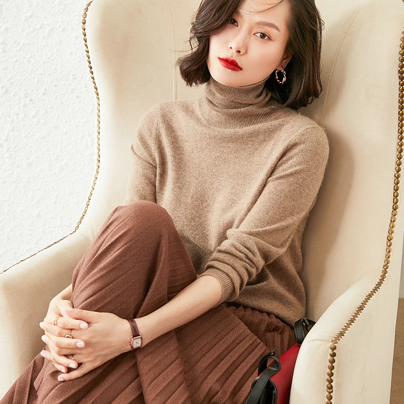 2020 Женская 35% кашемировая водолазка вязаный пуловер Модные цвета мягкая пряжа