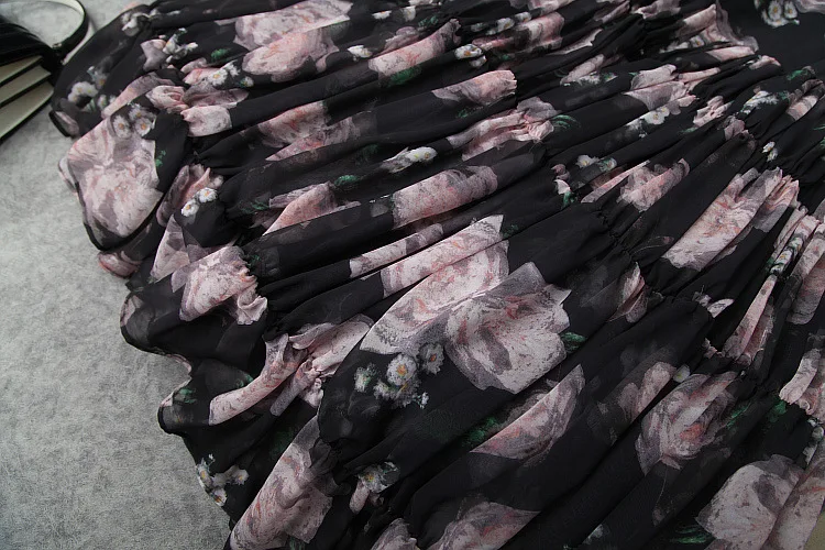 

V-Neck Long Sexy Dress New 2021 Spring Summer High Quality Chiffon Women Vintage Print Long Sleeve Casual Maxi Dress Boho Beach