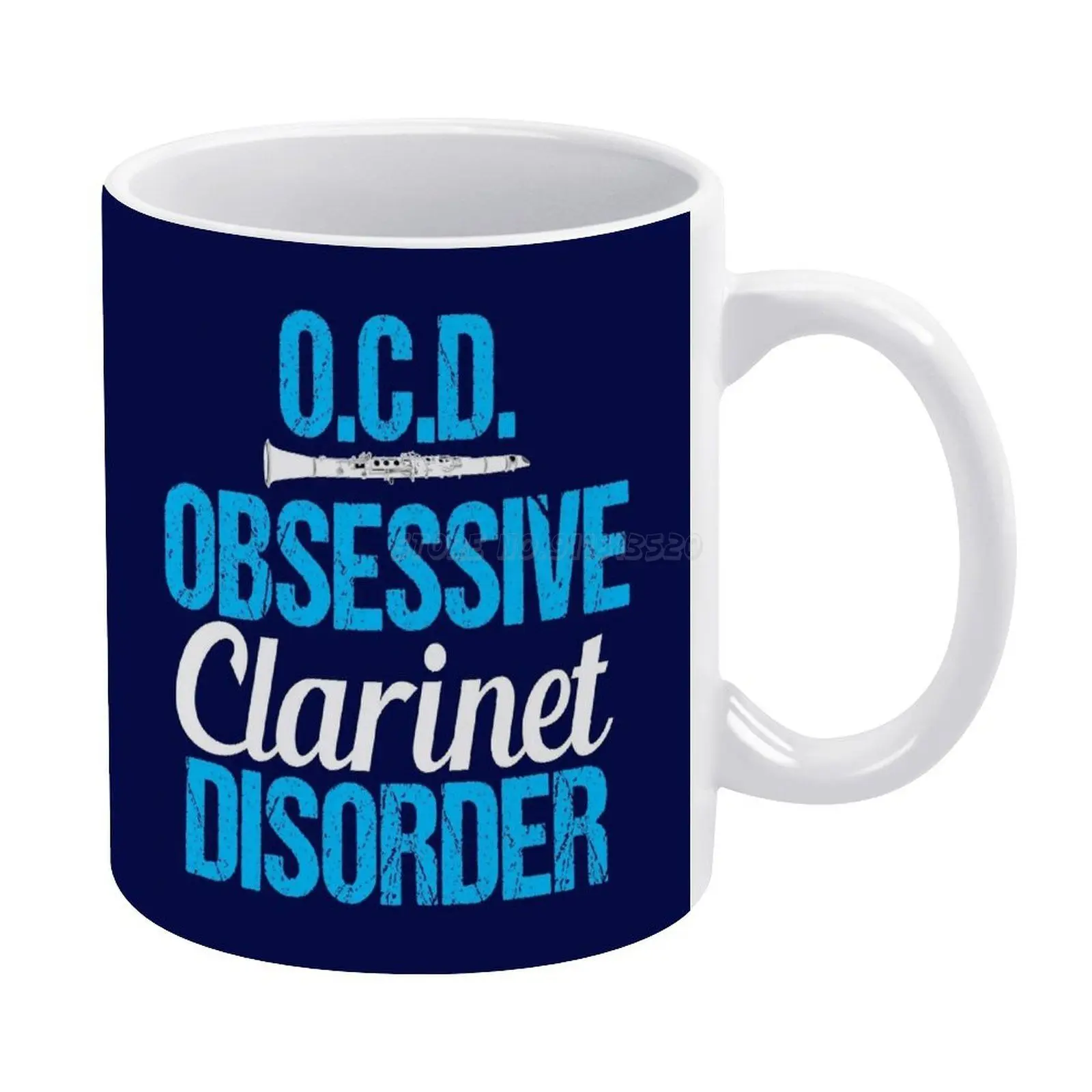 Симпатичная Белая кружка с изображением кларнета кофейные кружки подарок для