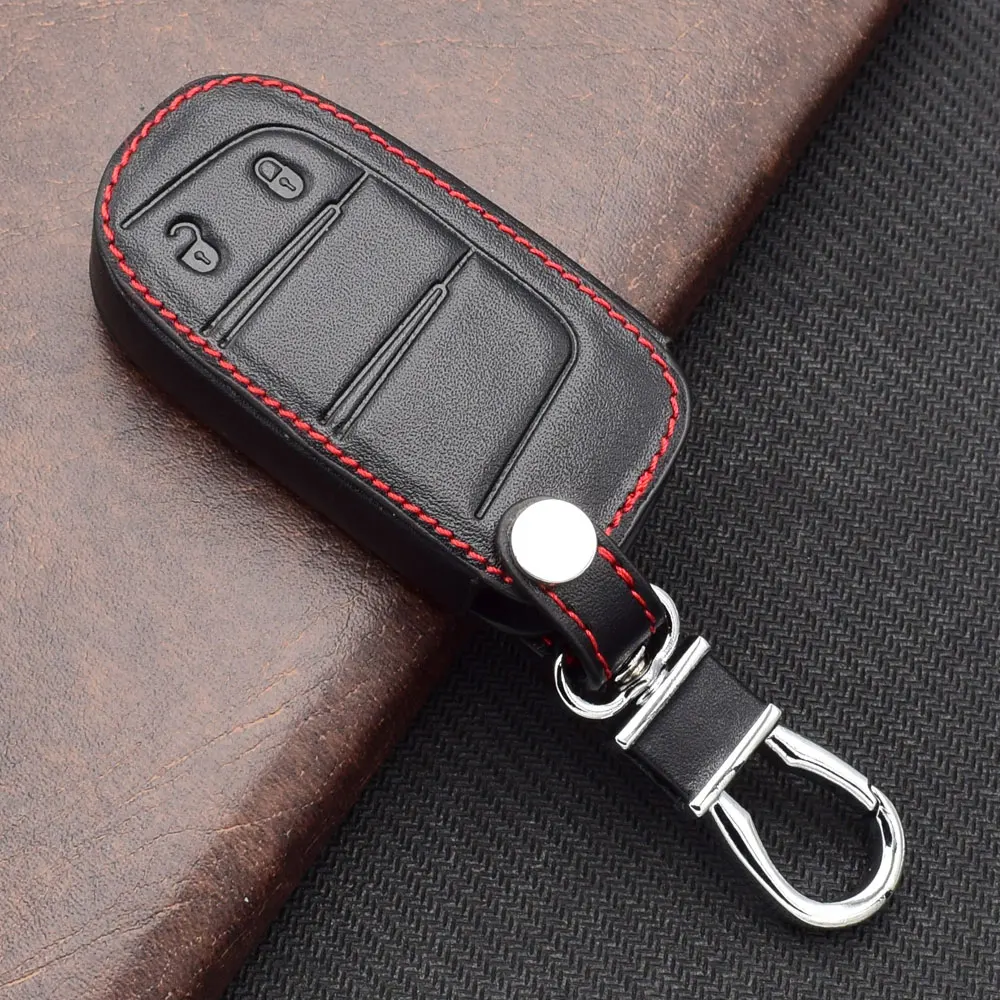 Кожаный чехол для ключей для автомобиля Dodge Challenger, Charger Dart Durango jource Jeep Grand Cherokee Chrysler 300 смарт-пульт дистанционного управления
