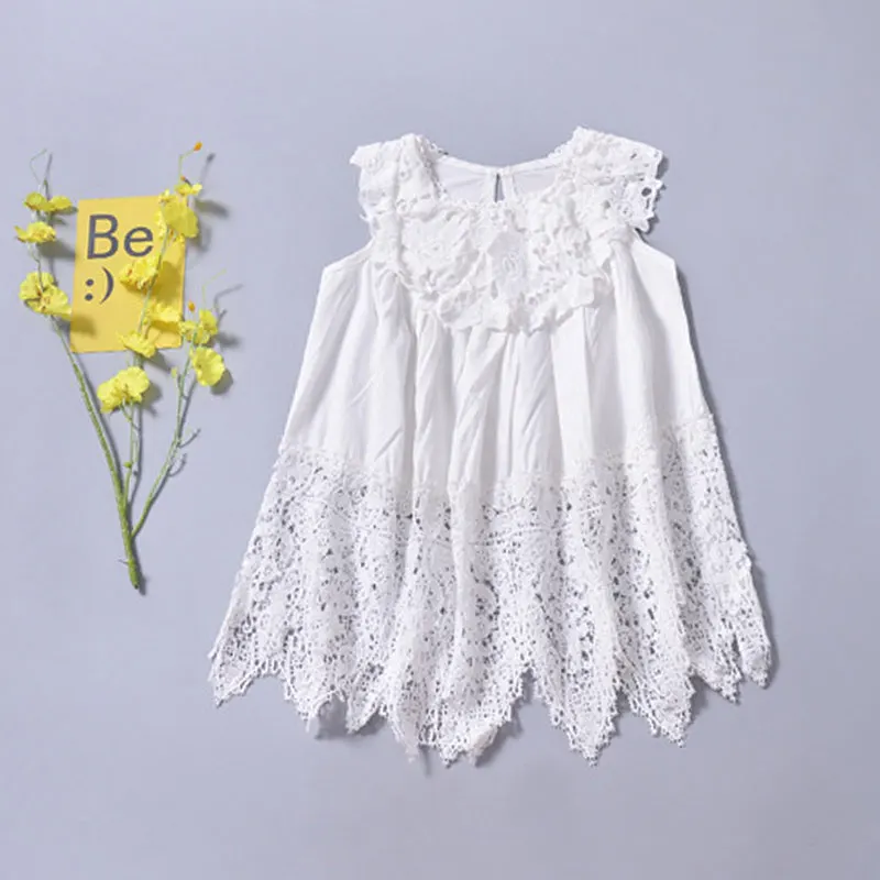 Детское асимметричное платье для девочек с круглым вырезом | Детская одежда и