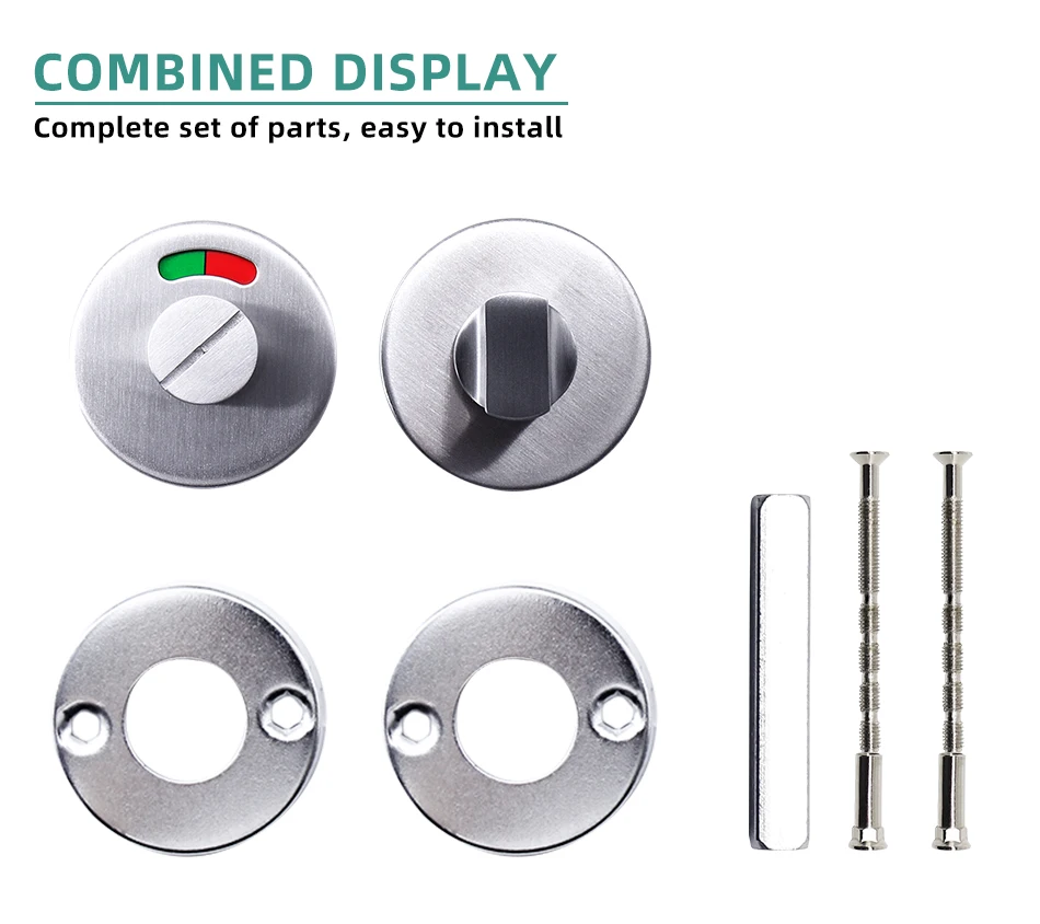 Bathroom Hardware Fittings Toilet Cubicles Indicator WC Door Lock Thumb Turn Knob Stainless Steel
