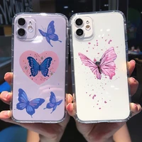 punqzy butterfly pattern phone case for iphone xr 12 11 pro max 7 6s 8 plus xr xs se 2020 cute funny anti fall soft tpu cartoon