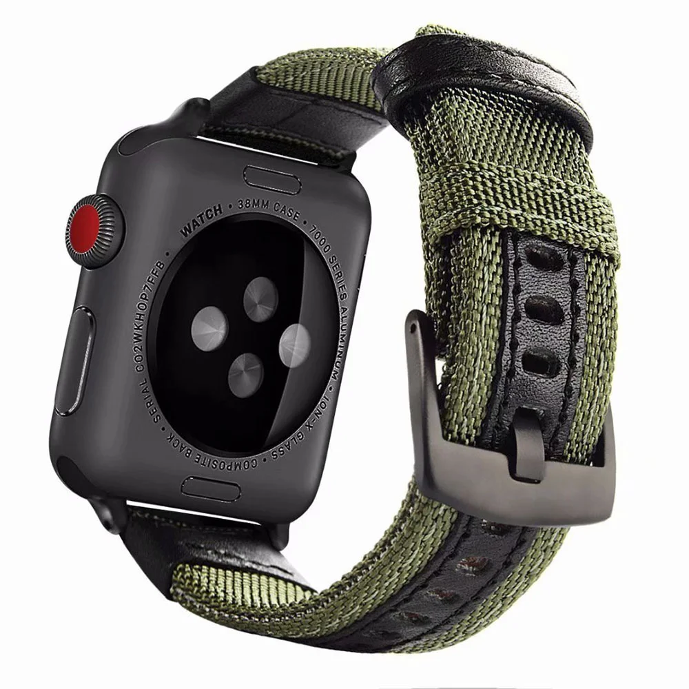 Ремешок кожаный холщовый для Apple Watch Band Series 7 6 5 4 3 2 браслет IWatch 44 мм 40 45 41 38 42 |