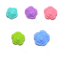 1pcs rose silicone beads baby teething toys food grade chewing charm pacifier chain supplies diy necklace accessories