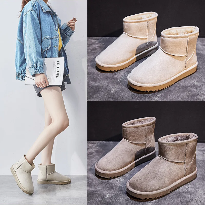 Зимние сапоги женские короткие трубы Новинка 2019 года Корейская Студенческая