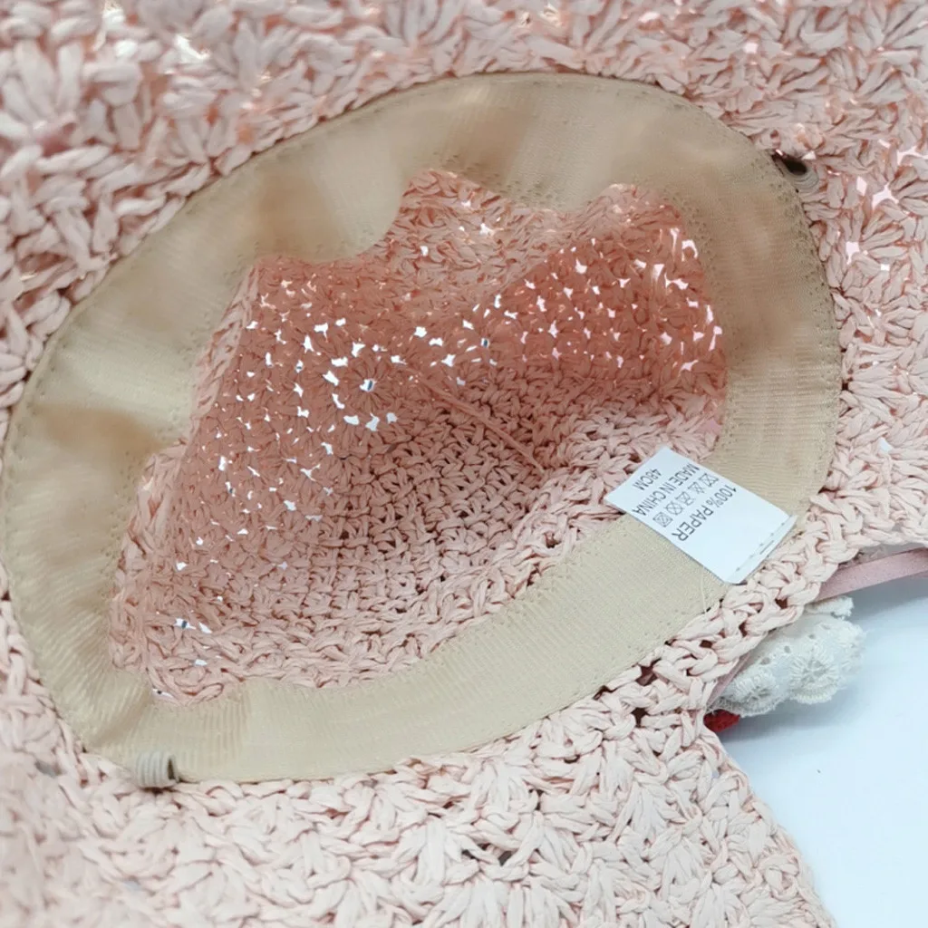 

Children'S Fisherman Hat Kids Summer Straw Lace Breath Hat Princess Bucket Beach Sun Protection Hat Child Cap 2021